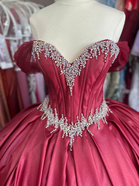 Quinceañera Collection 26874 Wine color, size 8