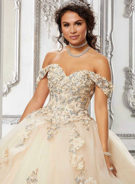 Morilee 89318 in champagne size 18.