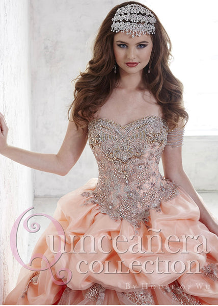 House of Wu Quinceañera Collection 26812 in Melon/multi size 8
