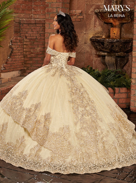 Mary’s Bridal MQ2136 in Champagne with Gold sz 8