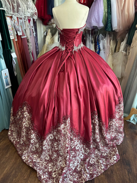 Quinceañera Collection 26874 Wine color, size 8