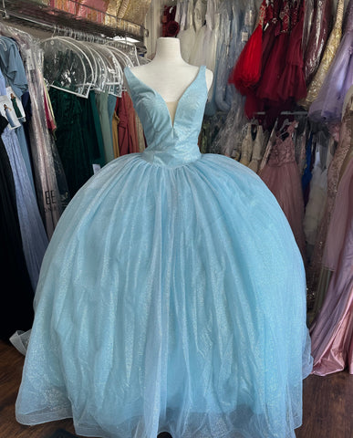 Fiesta Gowns style 56442 in Sky Blue size 8