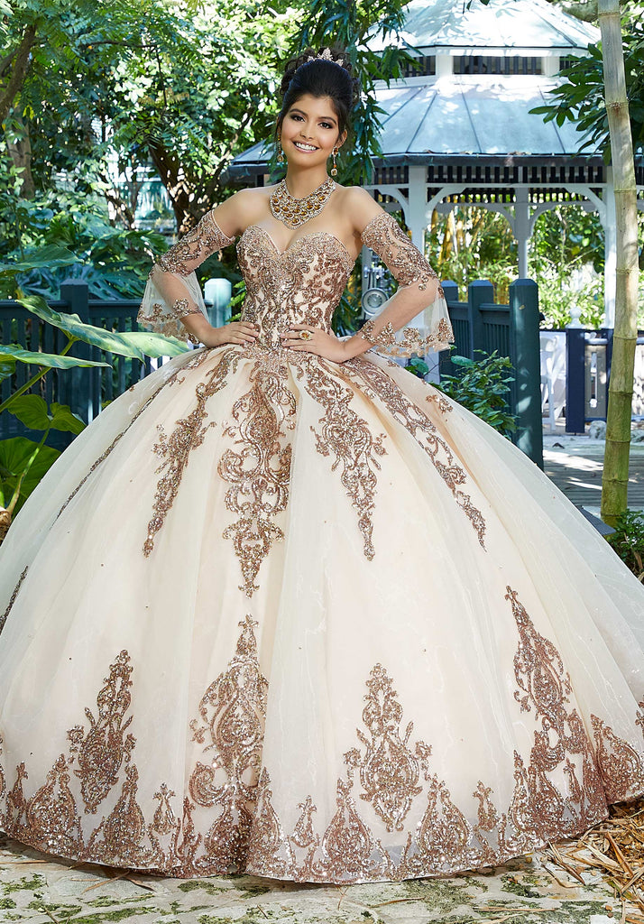 Morilee 89255 size 10, rose gold