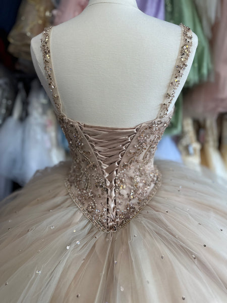Morilee 60079 in Nude/gold size 8