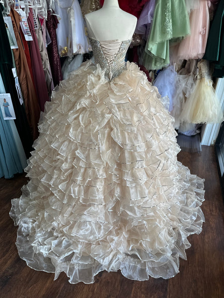 Quinceanera Collection 26845 in Champagne size 6