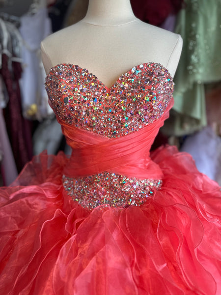 Mary's Bridal Quinceanera MQ357 in Coral size 8
