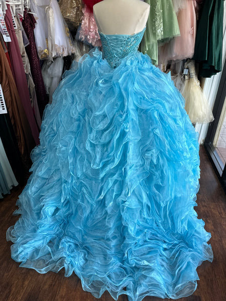Quinceanera Collection 26848 in Sky color size 10