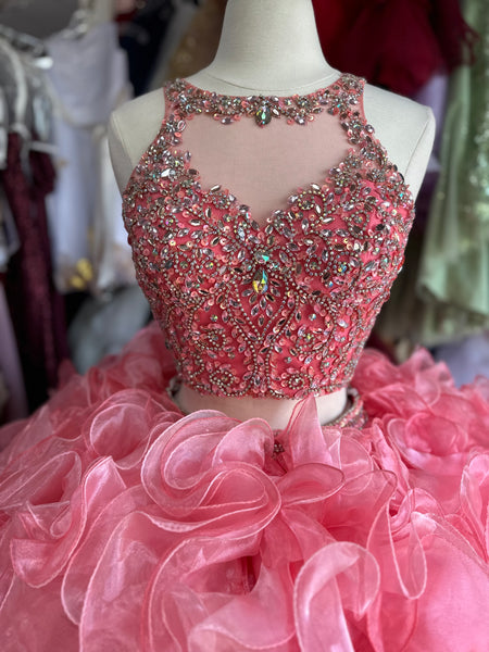 Quinceanera Collection 26830 in Coral size 6