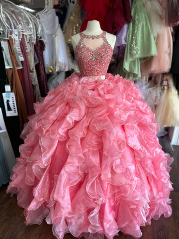 Quinceanera Collection 26830 in Coral size 6